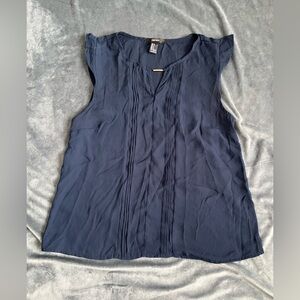 Forever 21 Dark Blue Pleated Top